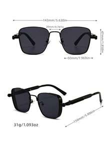 1pc Retro Metal Frame Fashion Glasses, Luxury Silver Frame Mechanical Design Unisex Street Style UV Protection - Multicolor - View 10