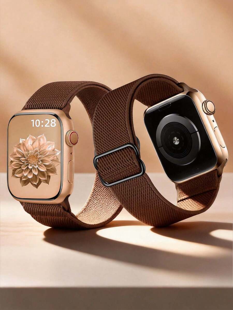 Huastonband Compatible With Apple Watch Band For Women 38/40/41/S10/11-42mm, 42/44/45/46/49mm Brown Nylon Band Comfortable And Breathable, Suitable For Apple Watch Band Women's SE/S10/S11/S9/S8/S7/S6/S5/S4/S3 Summer Sports Yoga Fitness Wear, Smart Watch Accessories Band, Men's Accessories Women's Accessories Beach Travel Graduation Season Student Gift,