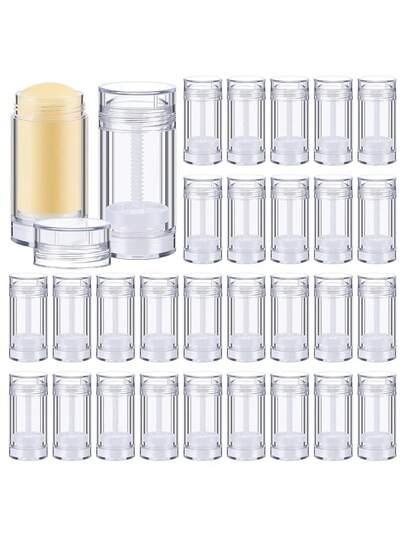 5/8/1 pieza Tubos vacíos para máscara de barro, botellas vacías para desodorante, tubos de plástico para bálsamo labial, botellas redondas para desodorante con tapa de rosca recargables, adecuados para lápiz labial DIY, protector solar, crayones