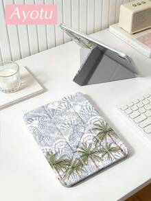 Ayotu 蓝色贝壳棕榈树图案翻盖保护套，兼容 iPad A16、iPad Air 8 (M4) 2026 (11 英寸)/2026 (13 英寸)、iPad Pro 13 12.9 英寸/11 英寸、iPad Air 11 英寸/13 英寸、iPad Mini、iPad Air 11 英寸、Kindle（第 11 代 - 2024 年）、Kindle Paperwhite 第 12 代 2024 年款。 - 彩色 - 查看 4