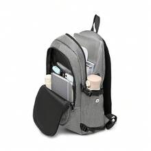 Laptop Backpack 15.6 Inch Large Travel Rucksack USB Charging Port Anti Theft Lock Water Resistant Computer Backpack For Men Women School Office - Light Grey - View 11