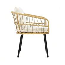 5-Piece Garden Set, Consisting Of 1 Dining Table, 2 Chairs, 2 Stools, Natural Rattan Furniture. - 白色 - 查看 11