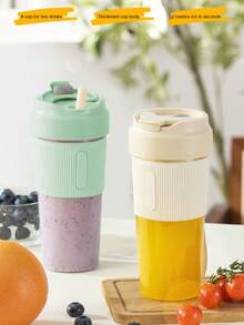 Blender Portabel, Gelas Juicer Ukuran Pribadi, Blender Buah Nirkabel Isi Ulang, Cocok untuk Rumah, Perjalanan, Berkemah, dan Aktivitas Luar Ruangan - 350 ml - View 3