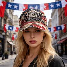 250th Anniversary Commemorative Baseball Cap, Damaged American Flag Print Sun Hat, Fashionable Patriotic Hat, Unisex - Nhiều màu - Xem 3