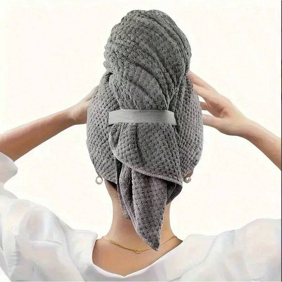 1/2pc Large Size Absorbent Towel, Super Soft Fiber Hair Turban, Super Absorbing Dry Hair Hat, Suitable For Women Hair Care Accessories, Wet Hair Wrap Sleep Bonnet,Summer,Beach