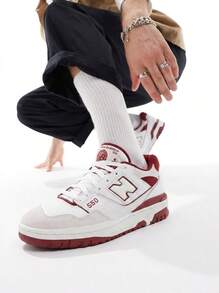 New Balance BB550 - 男士休闲日常运动鞋 - 白色/赤陶橙色 - 查看 1
