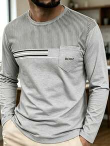 BOOZ Long-Sleeved T-Shirt With Pocket - Grey - View 1