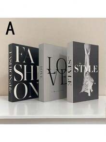3pcs Minimalist Fashion Foldable Decorative Fake Books, Cafe Decor, Showroom Desktop Realistic Book Prop - one-size - View 12