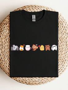 T-Shirt Mit Tiermotiven, Inspiriert Von - Black - View 1