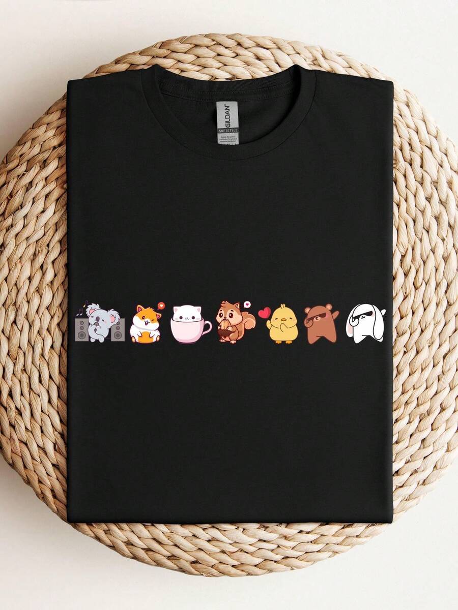 T-Shirt Mit Tiermotiven, Inspiriert Von - Black - View 1