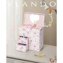 VLANDO - Joyero musical para niñas caja de música grande para niños con bailarina para decoración de recámara de cumpleaños joyería de 4 capas para niñas y niños - Fantasía - Ver 8