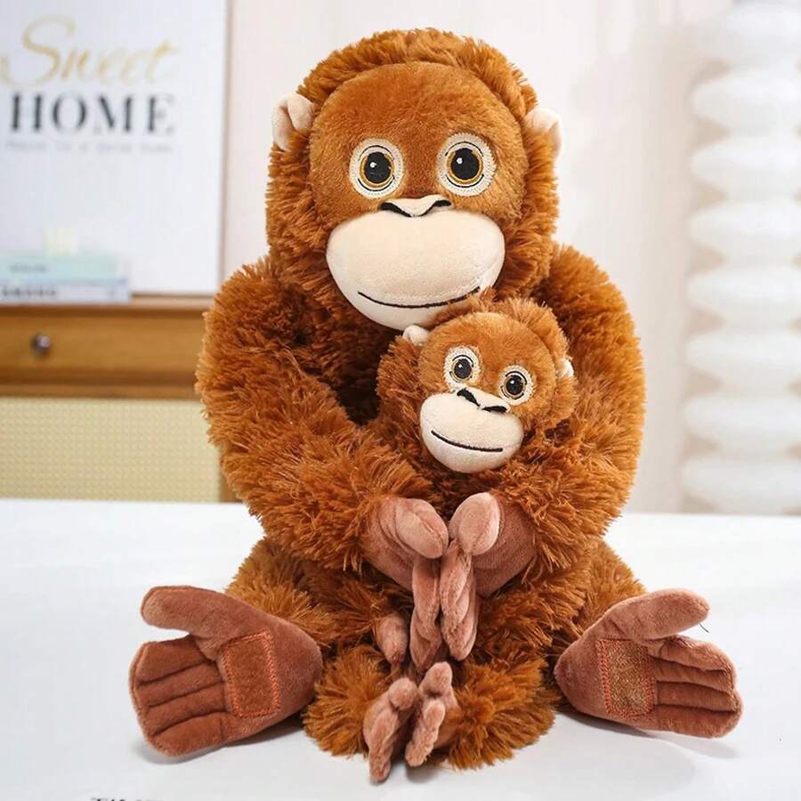 Peluches de Mono Orangután Realistas de 30/60/90CM, Muñecos de Peluche de Gorila de Dibujos Animados, Juguete de Peluche para Decoración de Habitaciones - orangután - Ver 1