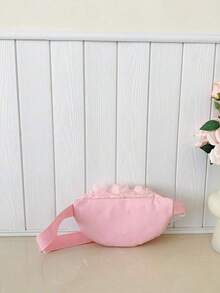 1pc Women's Solid Color 3D Rose Floral Mesh Fanny Pack, Elegant Romantic Large Capacity Chest Waist Bag, Casual Versatile Travel Outdoor Crossbody Belt Bag - 黑色 - 查看 11