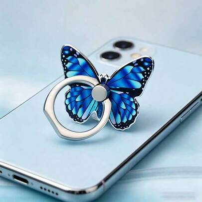 Butterfly Design Phone Ring Holder, Universal Phone Case, 360° Rotatable Metal Finger Grip Stand