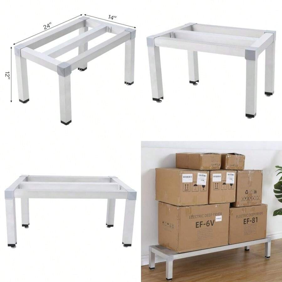 Garvee - Estante para repostería 24 x 14 pulgadas 8 pulgadas sobre el nivel del piso estante de aluminio de 1500 libras estante bajo para piso utilizado para almacenamiento en cocinas - Plateado - Ver 1