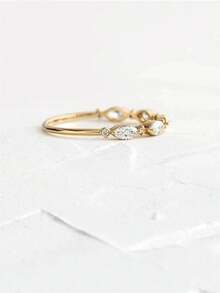 1 chiếc nhẫn đá Cubic Zirconia quyến rũ, phù hợp cho nữ, lý tưởng cho đám cưới, lễ đính hôn, tiệc kỷ niệm, quà tặng ngày Valentine. - 1 # - Xem 3