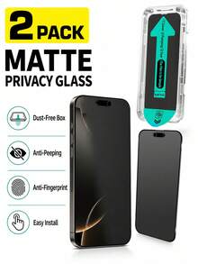 BOLLYMORE 2片装隐私防窥钢化玻璃屏幕保护膜，兼容 17 Pro Max/11系列、X/XR/XS/XS Max、17 Pro/17 Air/17、15 Plus/15 Pro Max/15 Pro/15、14 Pro Max/14/14 Plus/14 Pro、13/13 Pro/13 Pro Max，9H硬度，防刮防指纹，兼容手机壳，全屏覆盖，兼容Dynamic Island。 - 2個 - 查看 28