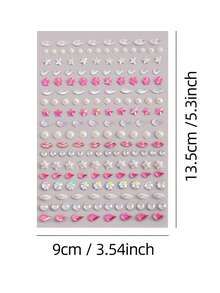 4 coli autocolante cu strasuri pentru față, forme și culori mixte, bijuterii de cristal cu perle iridescente, stea, floare, lacrimă, autoadezive, fără lipici, sclipici, Y2K, coquette, estetice, pentru față și ochi, pentru femei și fete, accesorii de machiaj - Multicolor - Vizualizare 6