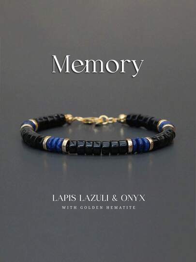 Pulsera de memoria con forma de neumático con cuentas de turquesa estilo vintage, joyería hecha a mano hipoalergénica adecuada para uso diario y como regalo