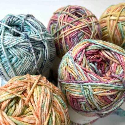 1 cuộn 100g sợi cotton sữa màu nước, thích hợp đan tất, áo len, mũ, khăn quàng cổ, đồ tự làm (DIY).