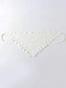 1 pieza Pañuelo triangular con estampado de corazón de moda, accesorio versátil para uso diario - blanquecino - Ver 3
