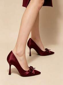 Comfortable Women's High Heel Pumps, Fashion Heels - Red - View 5