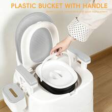Portable Commode Chair With Removable Armrest, Bucket & Paper Holder, 220lbs Capacity, Non-Slip Feet, Double Seal Odor Control Toilet For Elderly Disabled Pregnancy Indoor Use - View 11