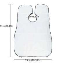 Tạp dề cạo râu có giác hút dành cho thợ cắt tóc, tạp dề cạo râu bằng vải taffeta dành cho người lớn. - trắng - Xem 5