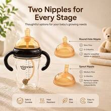 PPSU寬口防脹氣仿乳頭吸管杯,幼兒斷奶餵哺瓶,防漏、耐用且輕巧 - 彩色 - 查看 6