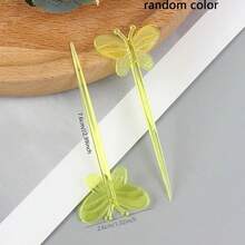 25pcs -Disposable Plastic Colored Fruit Fork, Butterfly Fruit Pick, Toothpick, Fruit Fork - View 5