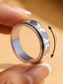 Butterfly Ring For Women, 18K Gold Plated Stainless Steel Rotating Anxiety Relief Jewelry - Butterfly - View 9