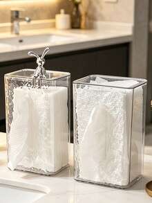 1pc Luxury Style Paper Towel Holder, Creative Embedded Desktop Tissue Box For Living Room, Bedroom - Multicolor - View 9