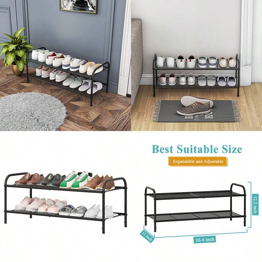 Foldable Shoe Racks - Level 2 Metal - View 1