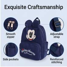 1 chiếc ba lô nhẹ màu hồng hình chuột Mickey dễ thương, được cấp phép chính thức bởi Disney. - Màu be - Xem 9