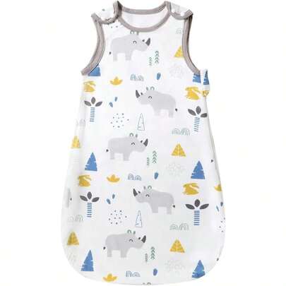 Baby Sleeping Bag For Summer Spring, Animal Cartoon Washable Blanket 1.0 Tog For Baby, Sleeping Bag Without Sleeves (Rhino, 18-24 Months) Adults World Book Day