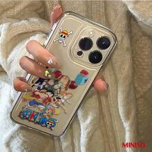 One Piece 草帽一伙透明手機殼，適用於 iPhone 18 Pro/18 Pro Max/17/17 Pro/17 Pro Max/17 Air/16/15/14/13/12/11/X 系列，iPhone 18 Pro Max 手機殼、iPhone 18 Pro 手機殼、iPhone 17 手機殼，女友理想的動漫迷禮物 - 無色 - 查看 3