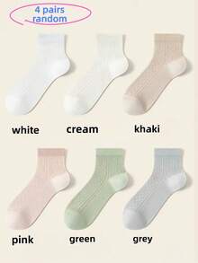 1/2/3/4/5/6 Pairs Women's Breathable Short Socks Set - Lightweight Cotton Ankle Socks For Spring/Summer, Low-Cut Design For Sneakers. No-Show Socks - Multicolor - View 16