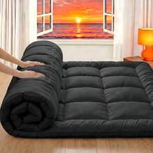AVXLRQ Extra-Thick Mattress Cover With Cushioning Layer - Spill-Proof & Stain-Resistant Bed Topper, Machine Washable Breathable Suitable For Bedrooms, Dorm Beds, Rooms, Care - Fit For All Mattresses,Mattress Protector - 黑色 - 查看 13