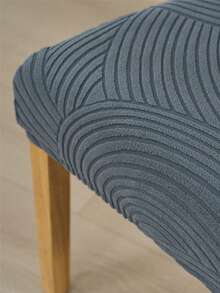 1/4pcs Solid Color Dining Chair Covers, Stretch Elastic Full Chair Protector Slipcovers, Suitable For Kitchen, Wedding, Party, All Seasons - Dark Grey - View 3
