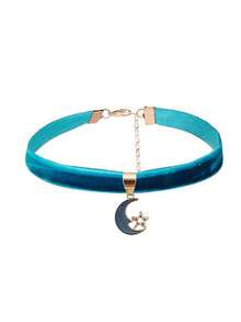 1 chiếc vòng cổ mặt dây chuyền hình ngôi sao và mặt trăng tối giản dành cho nữ, kiểu dáng choker thời trang, dây chuyền đeo qua xương đòn. - Nhiều màu - Xem 7