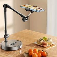 Desktop Dual-Phone Stand - 2-In-1 Simultaneous Holder With Weighted Base And 360° Adjustable Arms - Ideal For Live Streaming, Overhead Shots, And Online Learning - Common Mobile Phone Models - View 2