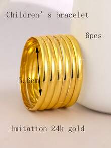 6pcs Luxury Minimalist Chic Metal Hoop Stacking Bracelets - Multicolor - View 13