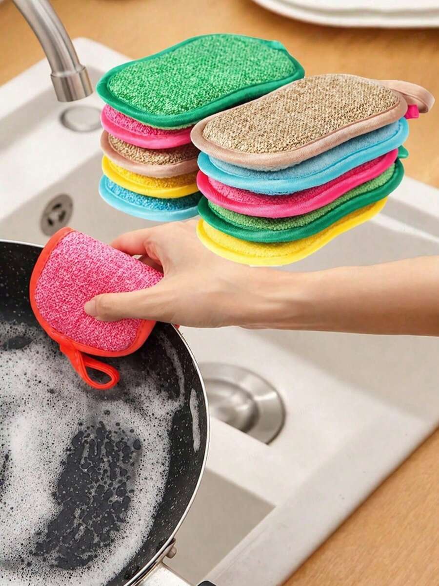 30pcs Magic Beauty Cleaning Cloth Tea Towel Thickened Double-Sided Metal Wire Cloth Kitchen Dishwashing Basin Dish Cloth Towel Cleaning Tool