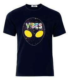 Playera Camiseta Alien Vibes Vibras Cool  Todas Tallas - Negro - Ver 1