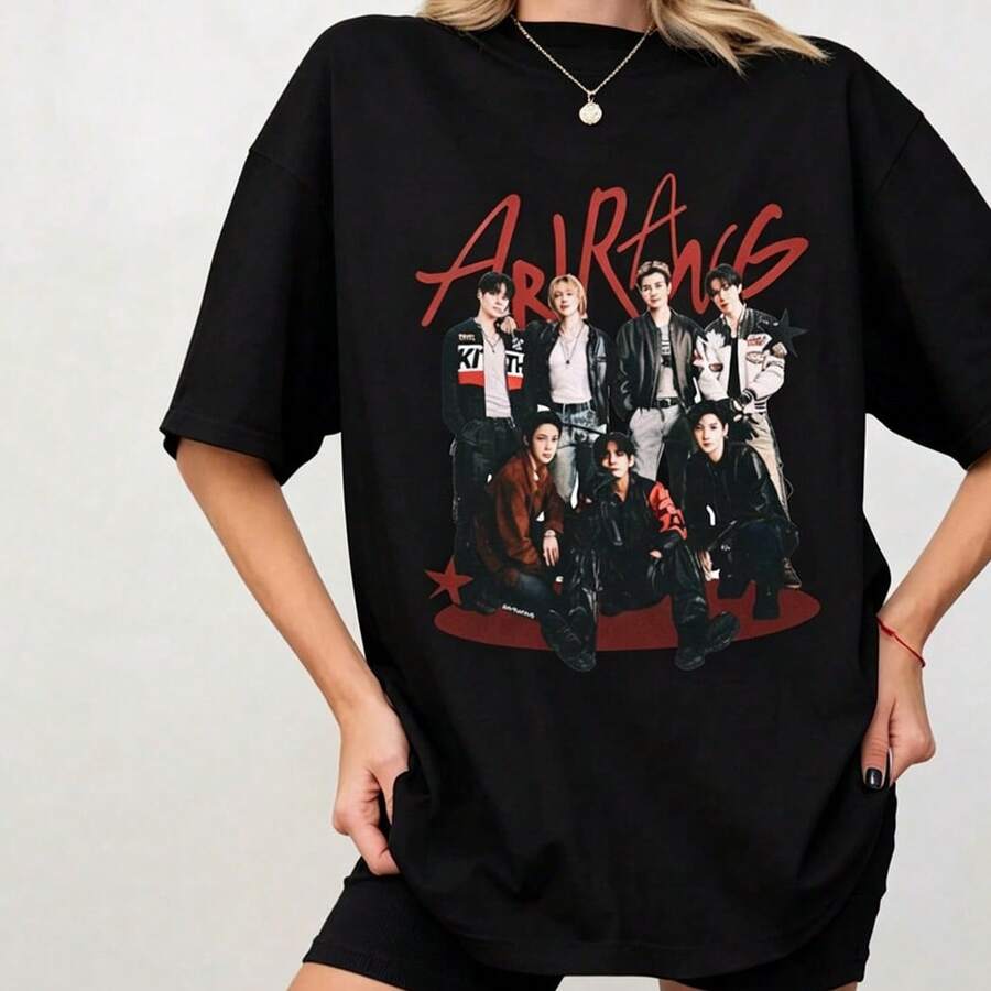B T S ARIRANG Graphic T-Shirt ARIRANG Tour Member Shirt - màu đen - Xem 1