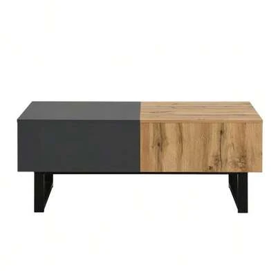 Multifunctional Modern Verschiebbarer Couchtisch Mit Versteckter Aufbewahrung, Holz- Und Metallhalterung Of High Quality, Geeignet Für Wohn- Und Bürobereich, Einfach Zu Installieren, 155 X 55 X 40 Cm