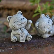 1件，招财猫雕像家居装饰，石灰石树脂材质，寓意招财纳福，年年丰收，小猫/小型装饰套装，趣味家居/飞机桌/庭院/花盆装饰，水苔花盆/鱼缸微景观装饰，花园庭院微雕塑，心理沙盘微雕塑，创意小礼物 - 招財貓 - 查看 10