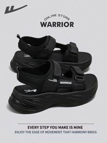 Warrior 夏季女士运动凉鞋，舒适柔软鞋底，时尚百搭，低调风格，休闲百搭，适合户外旅行、通勤、多种场合的沙滩漫步。 - 黑/白 - 查看 8