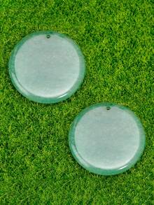 2pcs Natural Stone Round Pendant DIY Jewelry Making Accessories, 30mm Red Stone & Jade Decoration Gifts - Multicolor - View 10