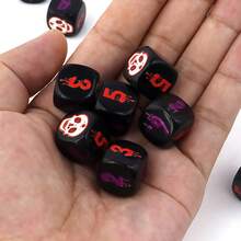 Juego de 10 dados D6 con calavera, números rojo & púrpura vibrantes, material premium. Perfecto para juegos de rol de mesa, Halloween, regalos para jugadores, decoración, juegos al aire libre y regalos festivos. - TQ-Y-109 - Ver 5